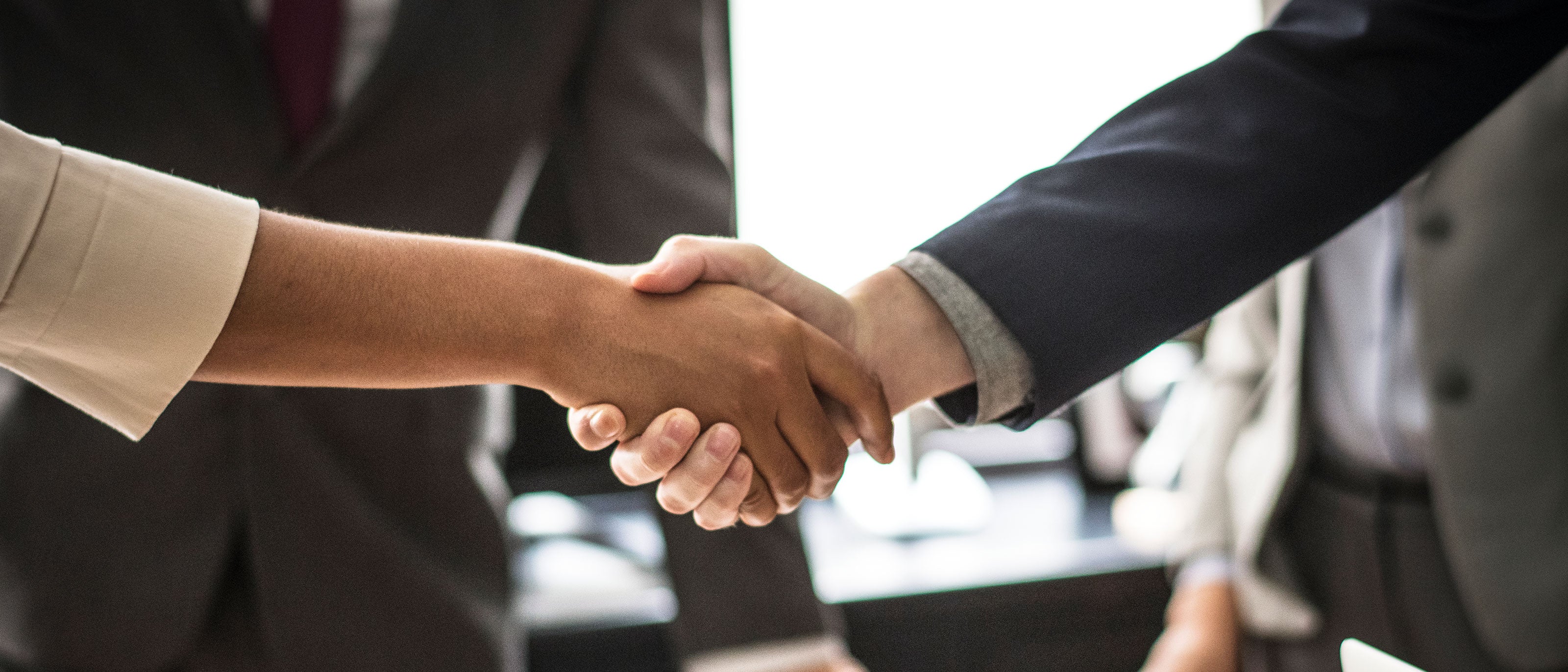 Professional handshake in a business environment