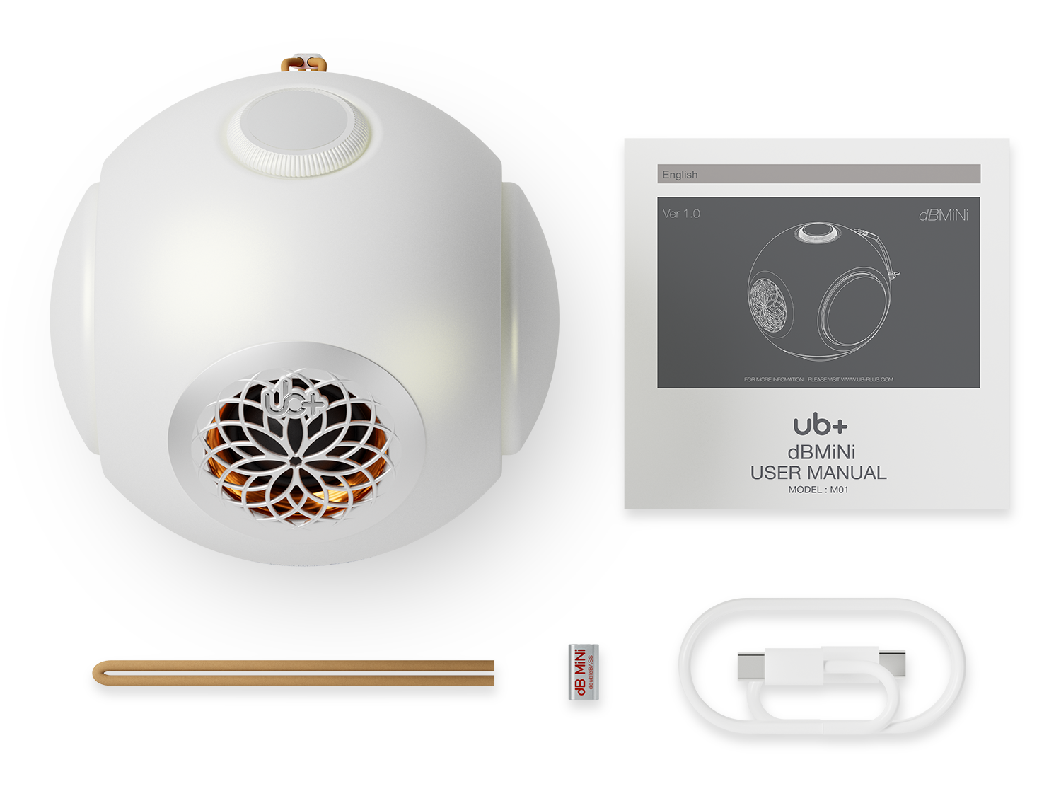 UB+ DB1 Doublebass portable bluetooth speakers with powerful bass packaging