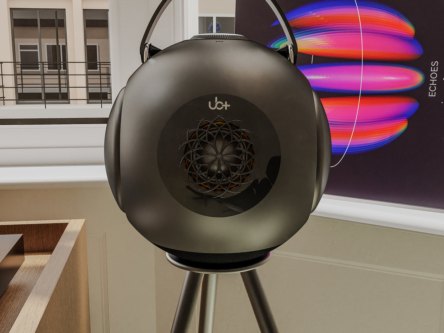 UB+ DB1 Doublebass round portable bluetooth speaker on Tripod Stand