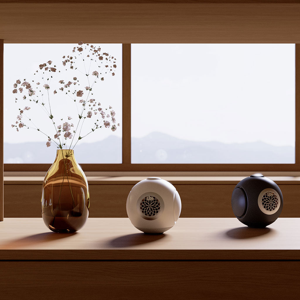 UB+ DBMini Sphere Bluetooth Speakers in Pearl White and Graphite Grey