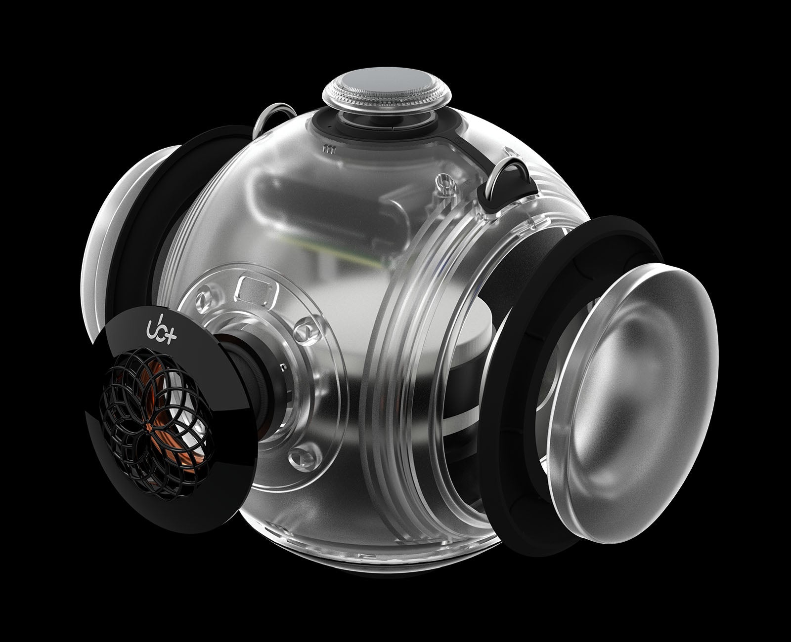 UB+ DB1 Doublebass round portable bluetooth speaker in a high-end audiophile setup